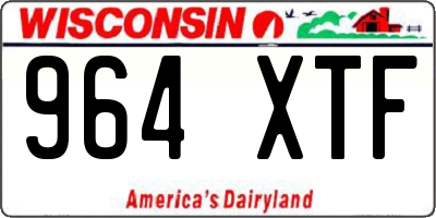 WI license plate 964XTF