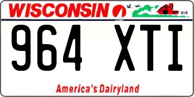 WI license plate 964XTI