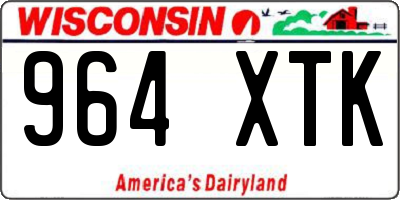 WI license plate 964XTK