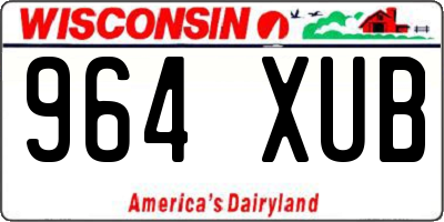 WI license plate 964XUB