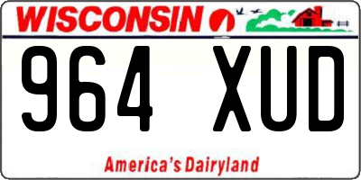 WI license plate 964XUD