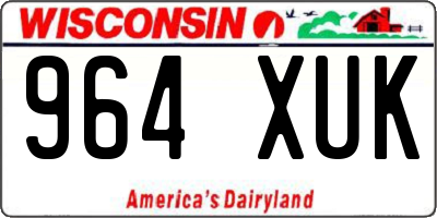 WI license plate 964XUK