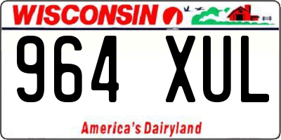 WI license plate 964XUL