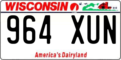 WI license plate 964XUN