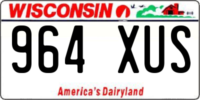 WI license plate 964XUS