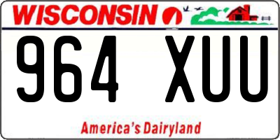 WI license plate 964XUU