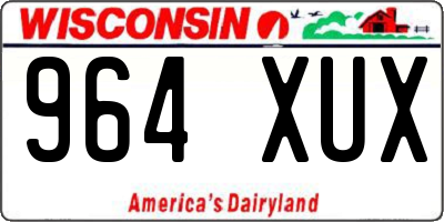 WI license plate 964XUX
