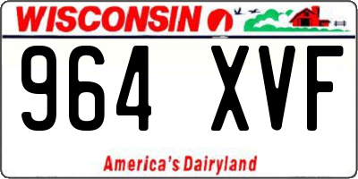 WI license plate 964XVF
