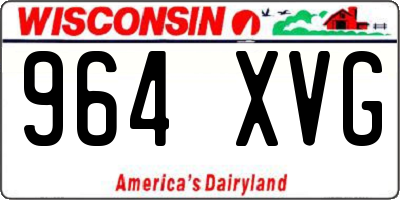 WI license plate 964XVG