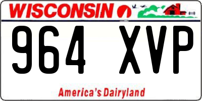 WI license plate 964XVP
