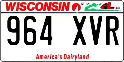 WI license plate 964XVR
