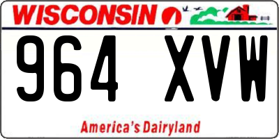 WI license plate 964XVW