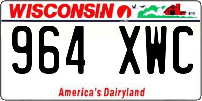 WI license plate 964XWC