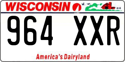 WI license plate 964XXR