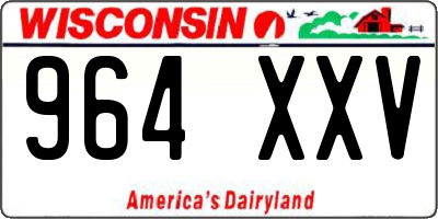 WI license plate 964XXV