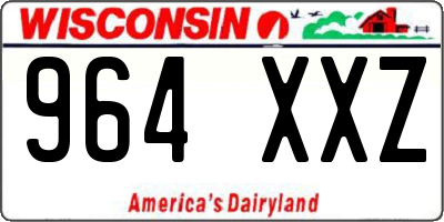 WI license plate 964XXZ