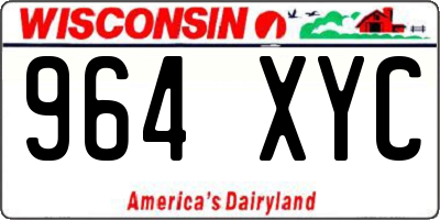 WI license plate 964XYC