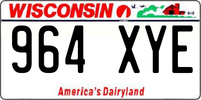 WI license plate 964XYE