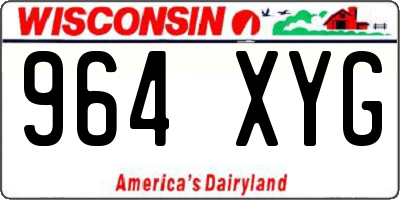 WI license plate 964XYG