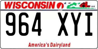 WI license plate 964XYI