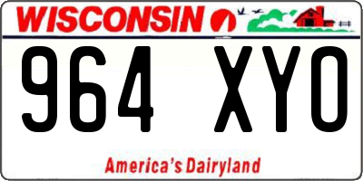 WI license plate 964XYO