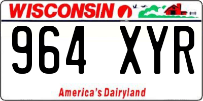 WI license plate 964XYR