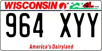 WI license plate 964XYY
