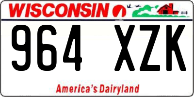 WI license plate 964XZK