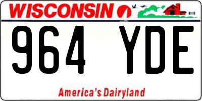 WI license plate 964YDE