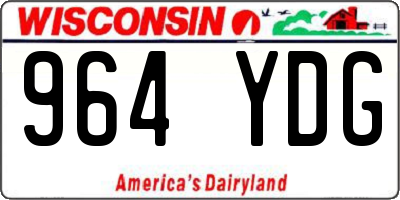 WI license plate 964YDG