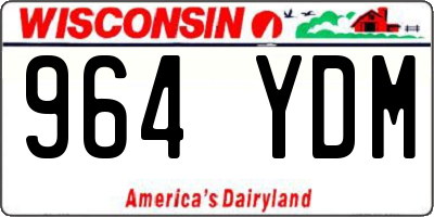 WI license plate 964YDM