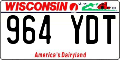 WI license plate 964YDT