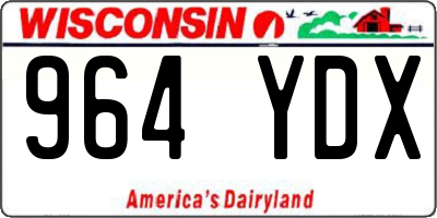 WI license plate 964YDX