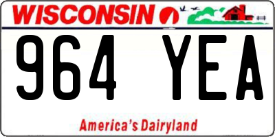 WI license plate 964YEA