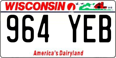 WI license plate 964YEB