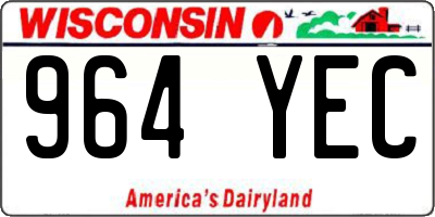 WI license plate 964YEC