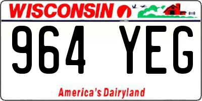 WI license plate 964YEG