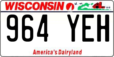 WI license plate 964YEH