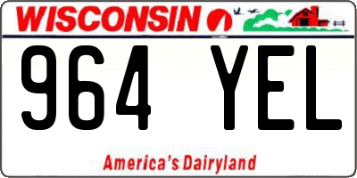 WI license plate 964YEL