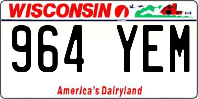 WI license plate 964YEM