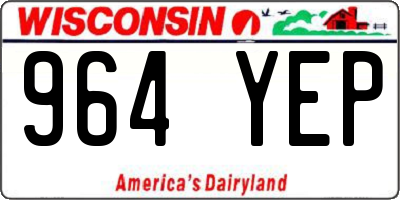 WI license plate 964YEP