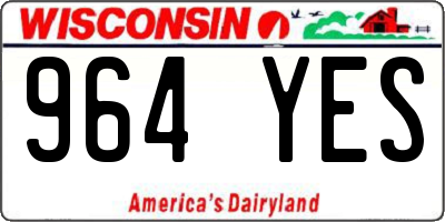 WI license plate 964YES