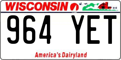 WI license plate 964YET