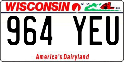 WI license plate 964YEU