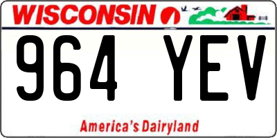 WI license plate 964YEV