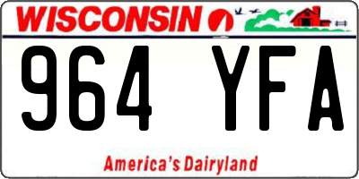 WI license plate 964YFA