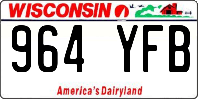 WI license plate 964YFB