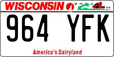 WI license plate 964YFK