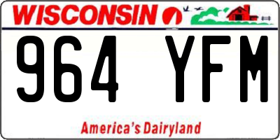 WI license plate 964YFM