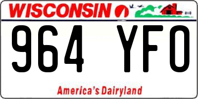 WI license plate 964YFO